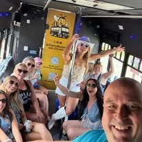 Guests having fun together aboard Party Buzzed